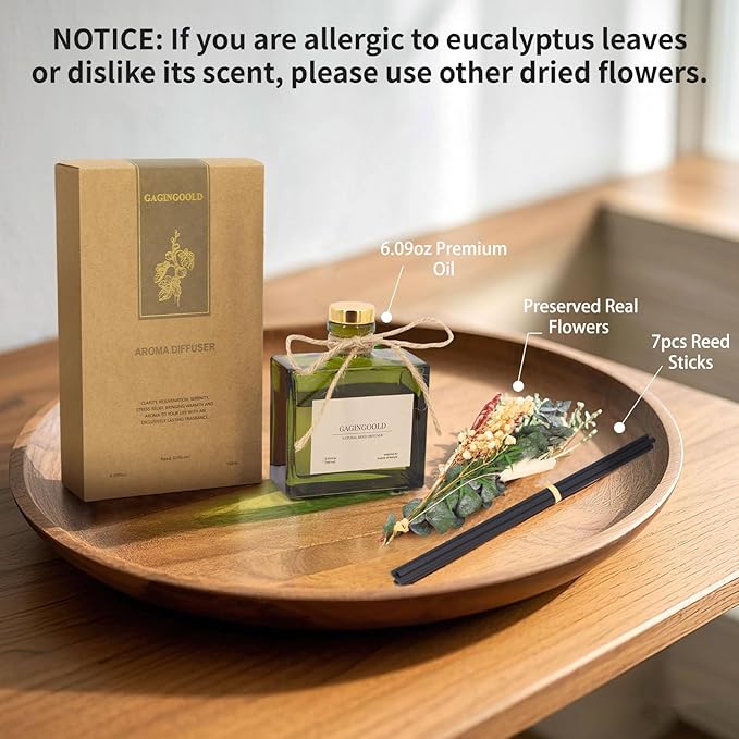 Flower Reed Diffuser Set, 6.09 oz Sandalwood Scent Diffuser with Sticks, Long-Lasting Reed Diffusers for Home Office Decor, Graceful Home Fragrance is Used as A Gift for Men and Women