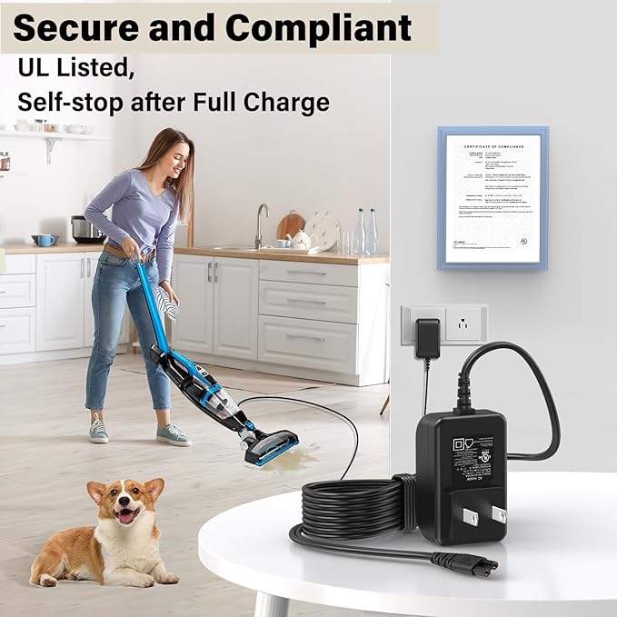 14V Vacuum Charger for Bissell 3061 Featherweight Cordless Stick Vacuum Cleaner, Power Cord AC Adapter for Powerlifter Ion Pet 3191 3191C 14V 800mA, for ReadyClean 10.8V Lithium-ion 3190 3190A 31902