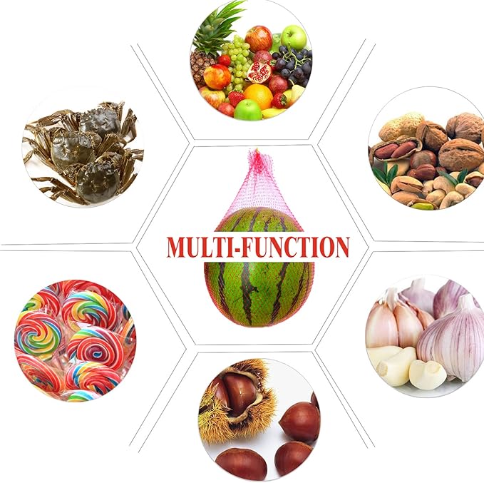 50 Pack Watermelon Nets 17.7 Inches Red Onion Mesh Bags Reusable Honeydew Melon Nets Melon Hammock Hanging Bags for Supporting Garden Growing Cantaloupes Vegetables Honeydew (7-22lbs)