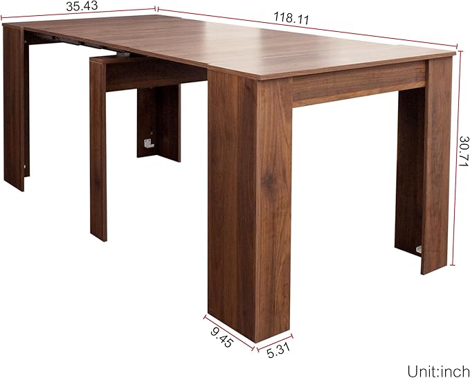 Extendable Console Dining Table for 6-10, 20"-99" Modern Extendable Dining Room Table with Storage for Small Spaces, Easy Assembly
