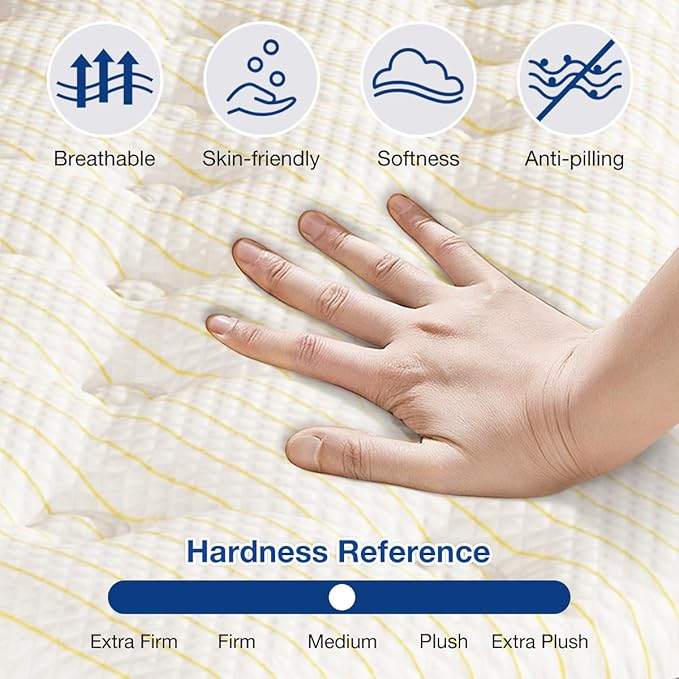 12 Inch Queen Size Hybrid Mattress | Gel-Infused Memory Foam Medium Firm | 7-Zone Pocket Springs for Maximum Pressure Relief, Motion Isolation & Edge Support | CertiPUR-US & OEKO-TEX Certified