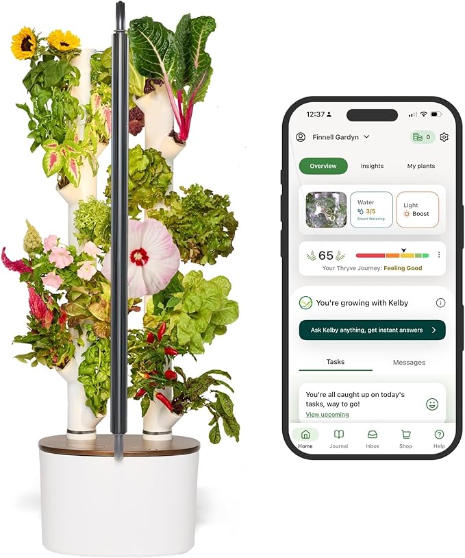 New & Improved! Gardyn Studio 2 Hydroponics Growing System - 16 Non-GMO Plants, Herbs, Vegetables - Smart Tower - Hydroponic Herb Garden Planter Indoor Kit - Indoor Gardening System w/Grow Lights