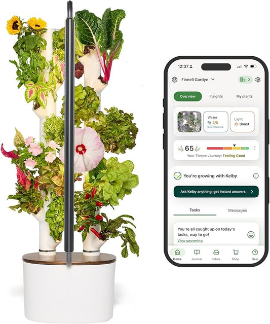 New & Improved! Gardyn Studio 2 Hydroponics Growing System - 16 Non-GMO Plants, Herbs, Vegetables - Smart Tower - Hydroponic Herb Garden Planter Indoor Kit - Indoor Gardening System w/Grow Lights