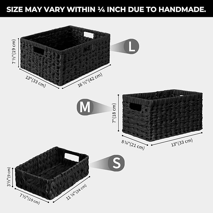 GRANNY SAYS Storage Basket for Organizing, Wicker Storage Basket for Shelf, Large Wicker Baskets for Organization, Decorative Baskets for Living Room and Entryway, 1-Pack