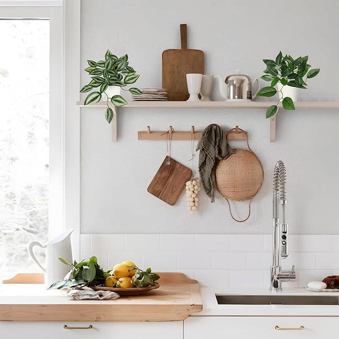 Hollyone Fake Plants 6 Pack Artificial Plants Indoor Faux Plant Small Fake Potted Plant for Home Aesthetic Living Room Bathroom Desk Shelf Office Decor