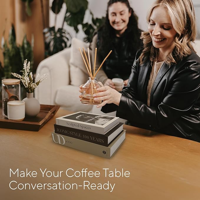 Aesthetic Decorative Books Set of 3 Designer Fake Books for Decoration to Enhance Mid Century Coffee Table Decor Bookshelf Mantle Shelf Console Table Entryway Décor Minimalist Faux Book Storage Box