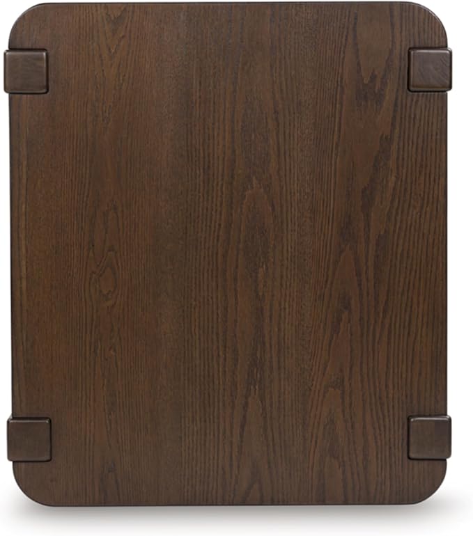 Signature Design by Ashley Breckington Contemporary End Table with Lower Shelf, Dark Brown