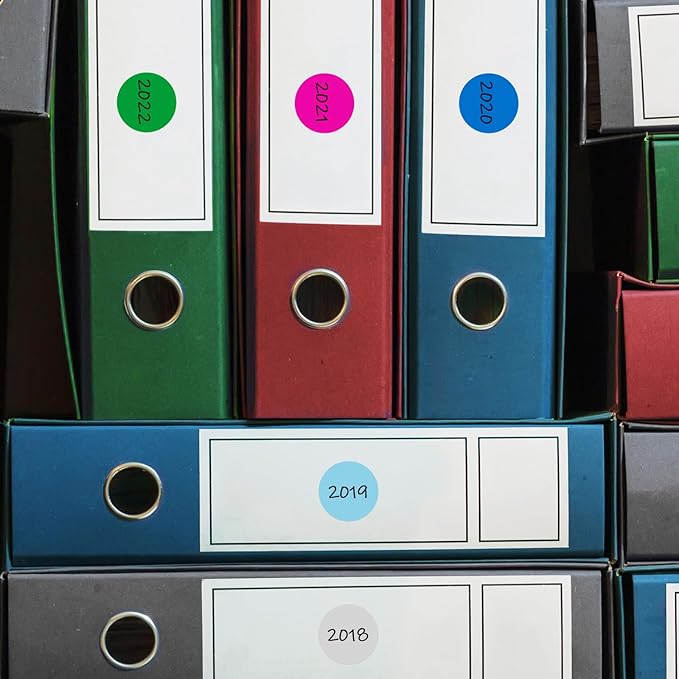 22500 Pcs 3/4 in Round Color Coding Labels Roll Adhesive Solid Colors Dot Stickers Assorted Colored Circle Dot Label for Back to School Inventory Organize File Classification, 15 Colors