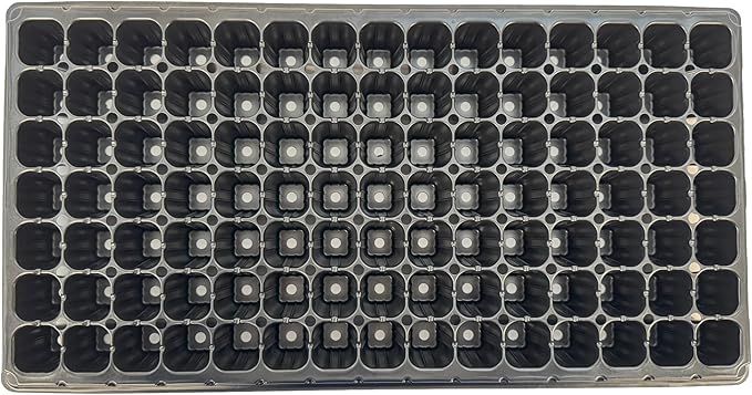 105 Cell Seedling Plastic Nursery Trays, 10 Pack, Thick Durable Germination Plug Trays, 1050 Cells Reusable Plant Propagation