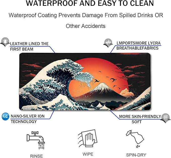 Big Mouse Pad, Upgrade Durable 31.5"x15.7" Larger Extended Mouse Pad for Gamer with Stitched Edges, Waterproof Non-Slip Base Long XXL Large Mousepad for Home Office Gaming Work, Full Moon Pattern