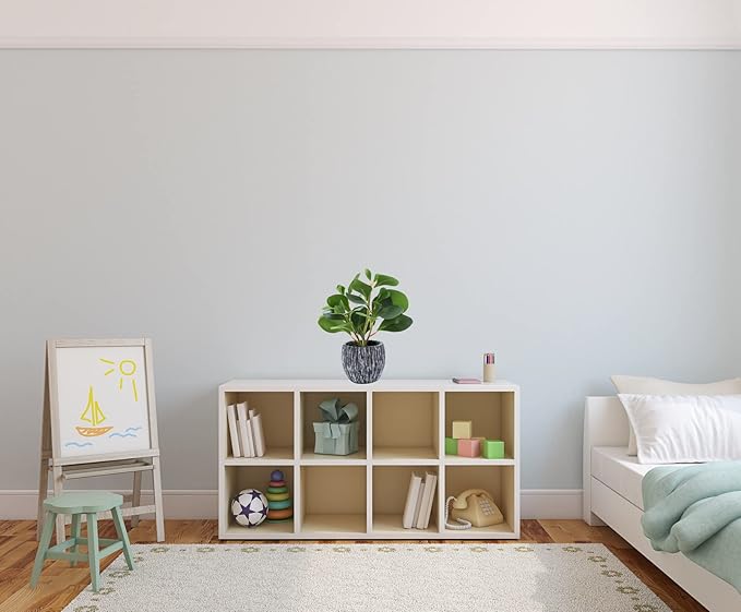 AlphaAcc Artificial Plants Real Looking and Touching Fake Plant Evergreen Plastic Fiddle Leaf Fig Plant with Rustic Black Cement Planter for Housewarming Office Desk Decor