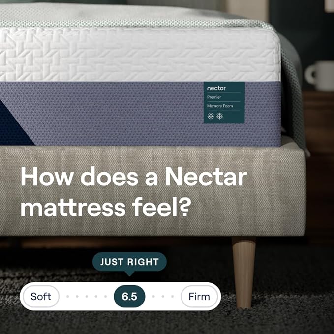 Nectar Premier 13” King Mattress - Medium Firm - Contouring Memory Foam - Cooling Upgrade - 2” Pressure Relief Layer - Mattress in a Box - 365-Night Trial & Forever Warranty