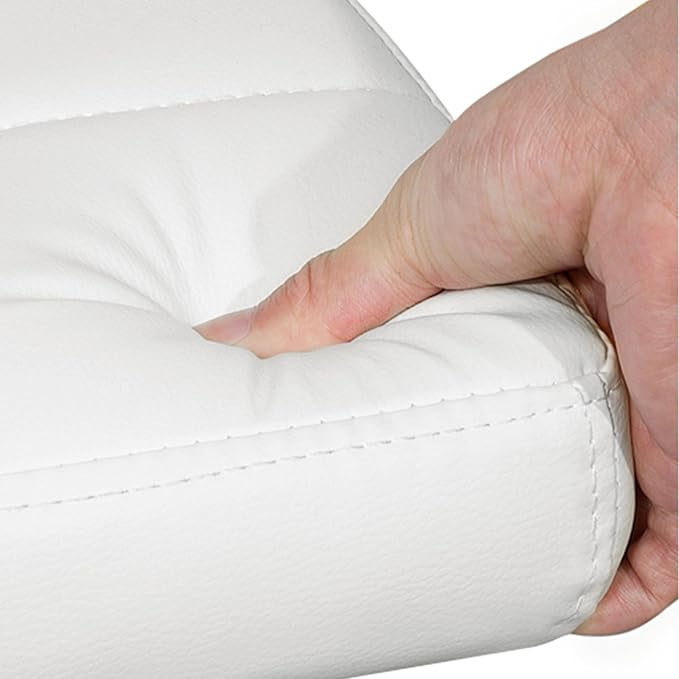 Yaheetech Bar Stools Set of 3, PU Leather Adjustable Barstools with Armrest, Counter Height Stool Chairs with Thickened Seat Cushion for Kitchen Island, White