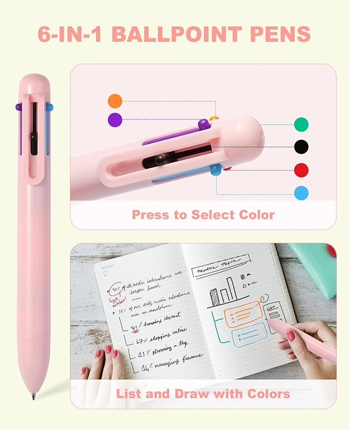 56 PCS Aesthetic School Supplies with Large Pencil Case, 5 Inspirational Ballpoint Pens, 12 Pastel Highlighters, 5 Black Ink Gel Pens, 6 Mechanical Pencils 0.5-0.7mm Student Essentials (Pink)