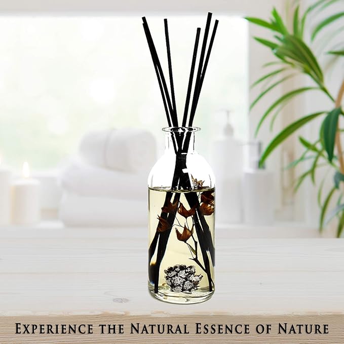 Urban Naturals Mountain Air Scented Fragrance Oil Reed Diffuser & Room Freshener | Golden Apples, Birch Wood, Fennel, Pear Eucalyptus, Mint & Aromatic Sage | Decorative Botanicals | Vegan | USA Made