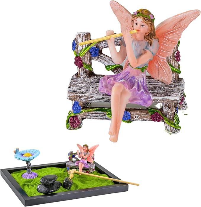 Desktop Fairy Garden - Zen Decor for Desk - Fairy Garden Set - Theme Accessories - Gift