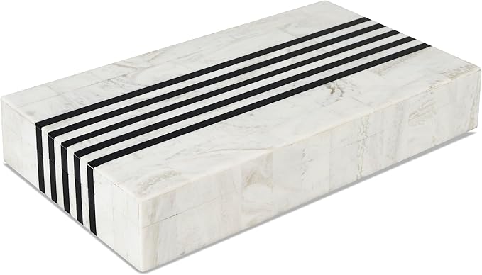 Handicrafts Home Handmade Mono Collection Decorative Jewelry Box Organizer – Keepsakes, Trinkets, and Home Decor – Antique Coffee Table Storage, Memory Box, Farmhouse Style Decor Sprint, 12x6x2