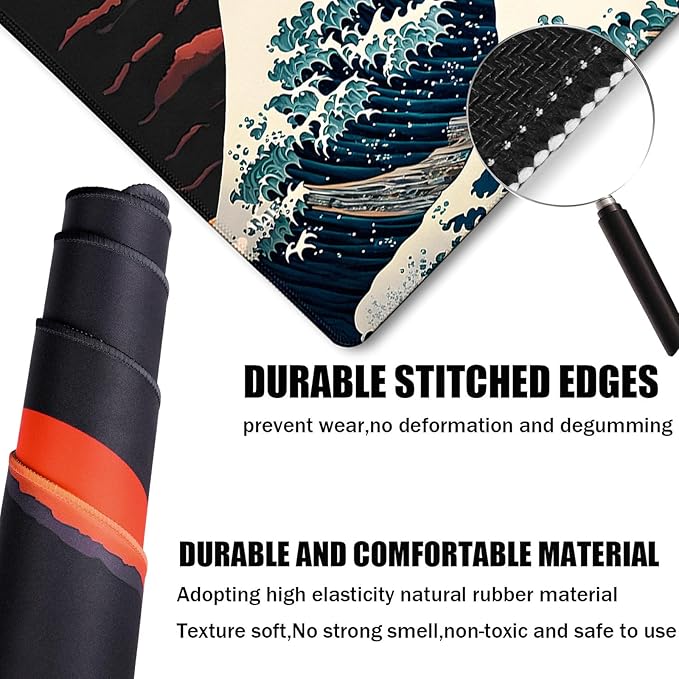 Big Mouse Pad, Upgrade Durable 31.5"x15.7" Larger Extended Mouse Pad for Gamer with Stitched Edges, Waterproof Non-Slip Base Long XXL Large Mousepad for Home Office Gaming Work, Full Moon Pattern