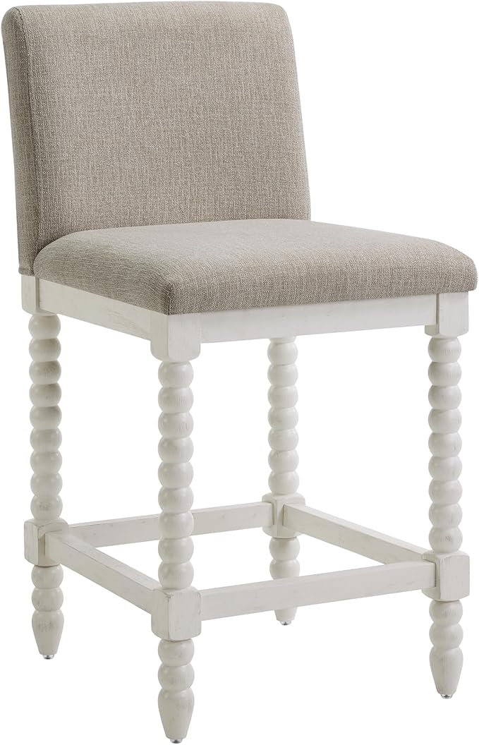 DUHOME Spindle Counter Stool with Padded Spring Seat,Wooden Bar Stools Farmhouse 26 Inch Counter Height Stools Chairs with Spindle Back for Kitchen Island