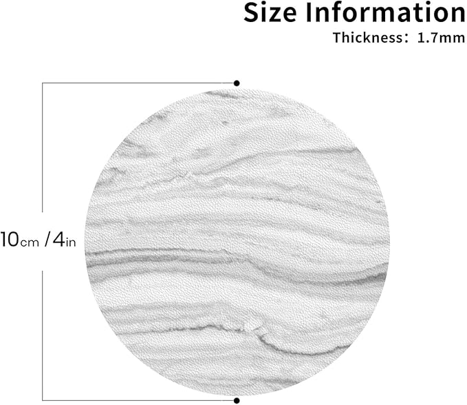 Grey Marble Coasters Set of 6 Coasters for Drinks Absorbent Double-Sided Leather PVC Coaster for Tabletop Protection Coffee Table Decor Ideal for Home Decor House Warming Gifts