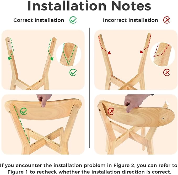 DELAVIN Soild Wood Dining Chairs Set of 6, Mid Century Oak Wood Kitchen Chairs, Vintage Dining Room Chairs Set Suitable for Kitchen, Natural