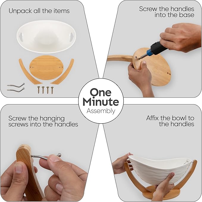 Ceramic Fruit Bowl for Kitchen Counter - 13" Modern Fruit Holder - Large Fruit Basket for Island - Large Decorative Bowl for Home Decor - Pedestal Bowl - Entryway Bowl for Keys - Extra Large