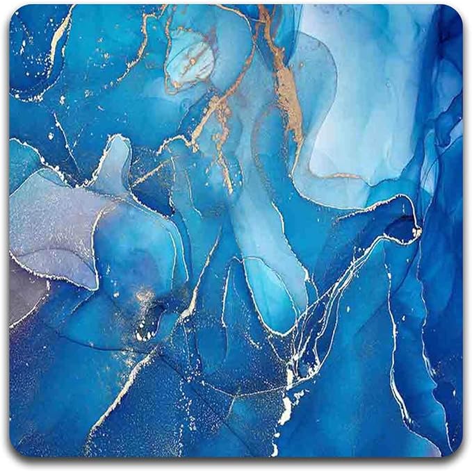 Marbling Square Coaster Set - Made of Recycled Rubber - Set of 4