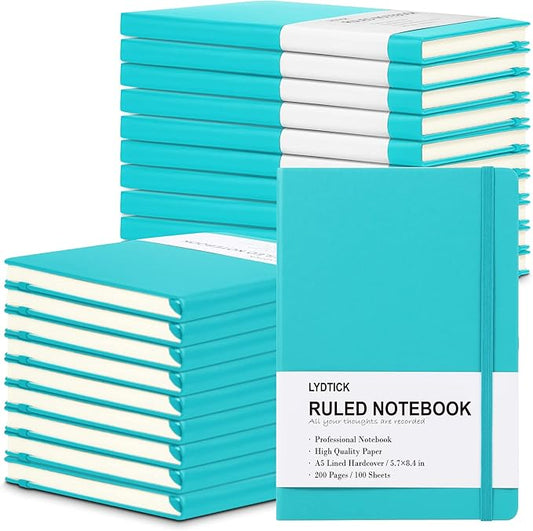 20 Pack Journals for Writing College Ruled Notebooks Journal in Bulk, Hardcover Notebooks (200Pages) for Note Talking, Lined Bullet Journals for Home School Office, 5.7"x8.4", Emerald