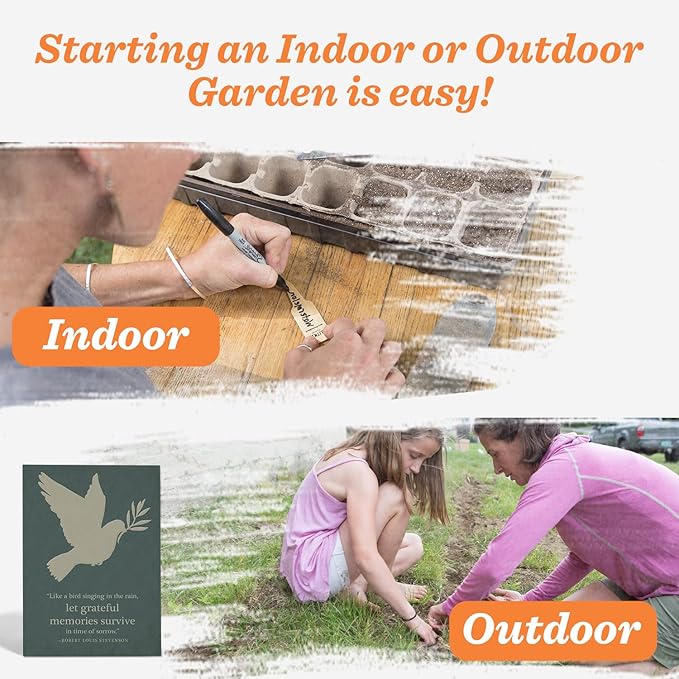 Grateful Memories Dove with Bird and Butterfly Mix Seed Favor Packets - Gardening Gifts - Wild Flower Seeds for Planting - Garden or Indoor Plant Flowers - Growing Plants in Memory