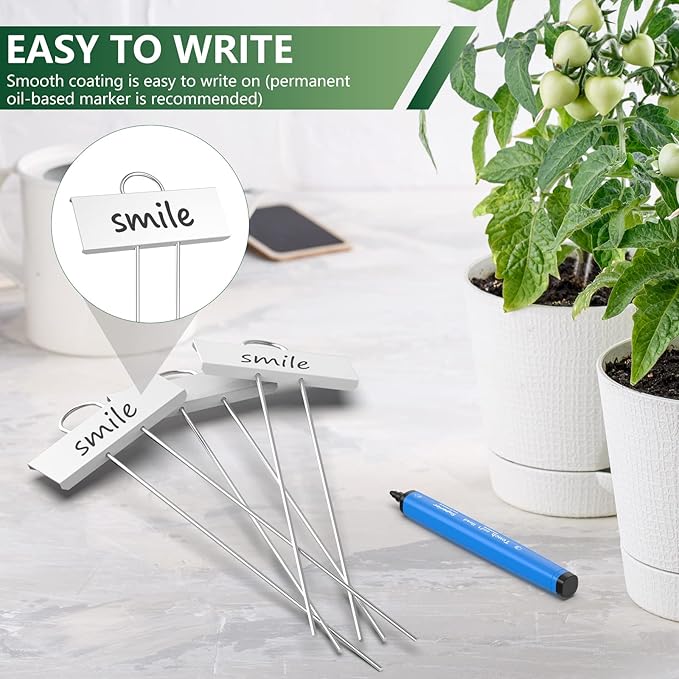 30-Pack Metal Plant Labels, 10.6" Garden Markers Reusable Nursery Tags for Vegetables Herb Flower Seed Greenhouse