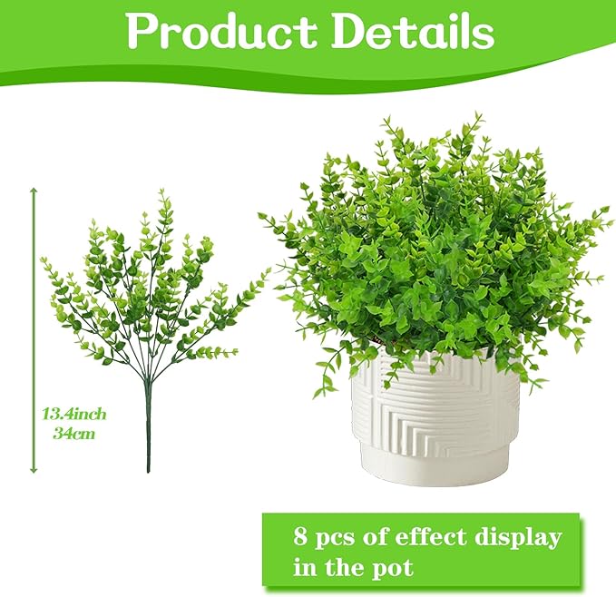 2 Pack Wall Planters with Artificial Plants Eucalyptus Wall Vases for Decor Fake Greenery Plants for Outdoor Indoor Home Bathroom Living Room Garden