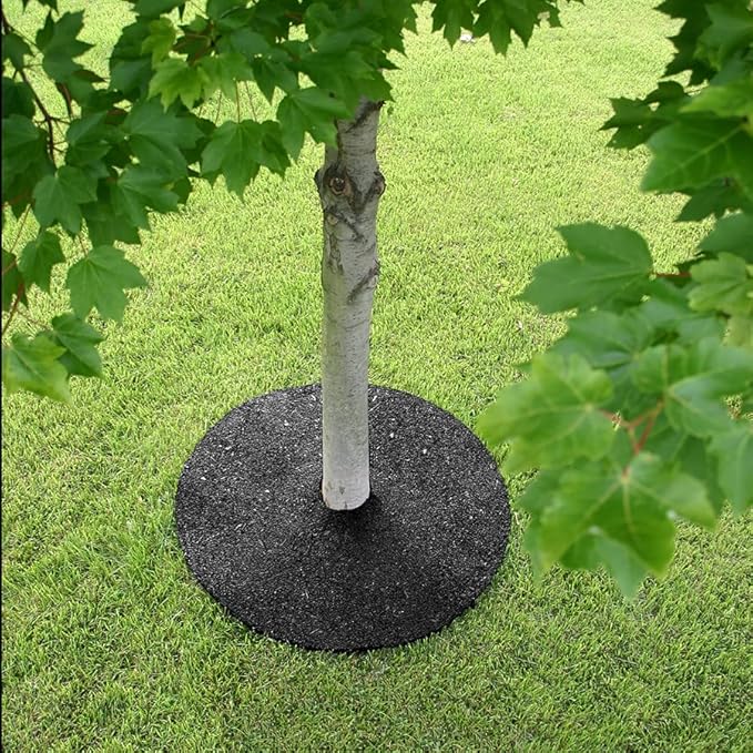 Rubberific 24" Rubber Mulch Tree Ring - 3 Pack (Black)