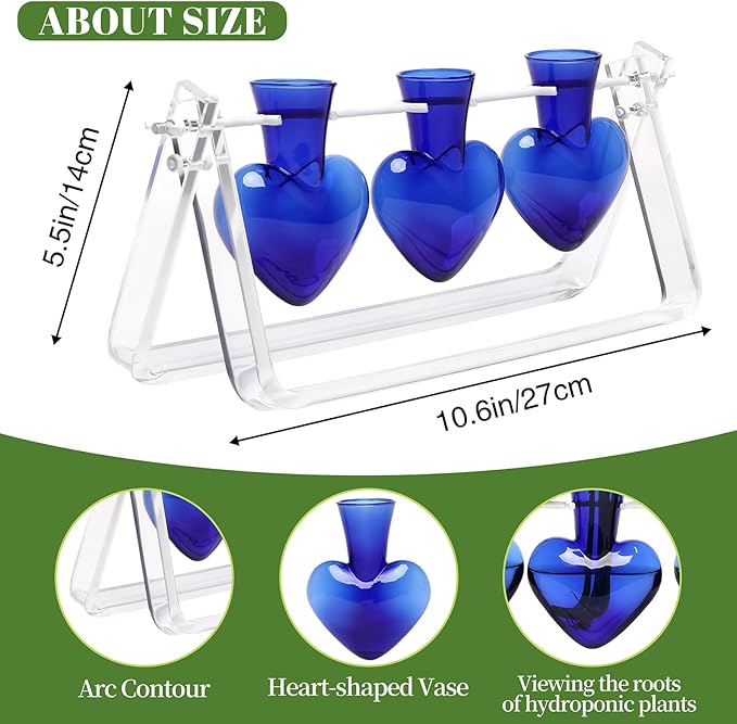 Clear Plant Terrarium Propagation Stations with Acrylic Stand Birthday Gifts for Women Office Home Decor