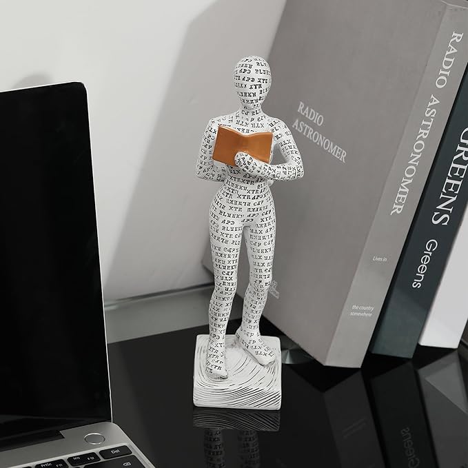 GRAPMKTG Home Decor Pulp Reading Women Thinker Statue Aesthetic Sculpture Room Decor Modern Abstract Decoration on Shelf Table Desk for Living Room Office Bedroom J