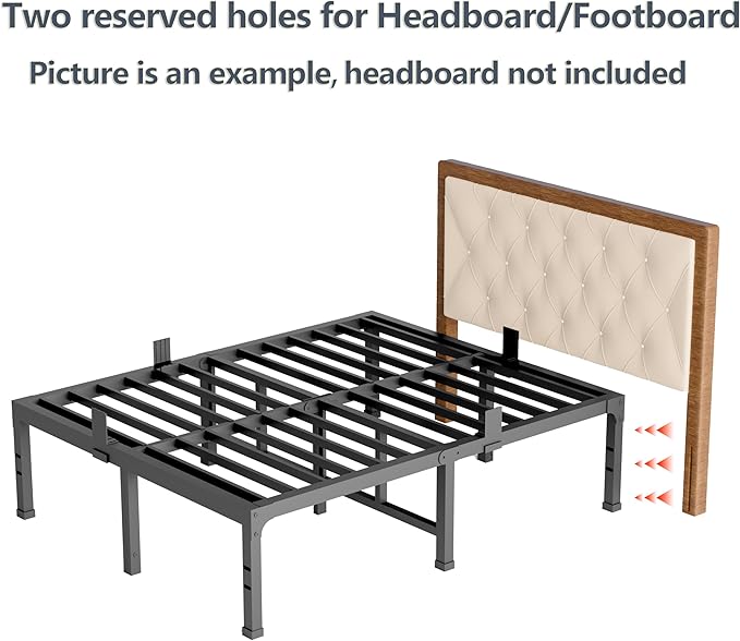FUIOBYVV Twin Bed Frames, 14 Inch Heavy Duty Metal Platform Bed Frame Twin Size Support Up to 3500 lbs, No Box Spring Needed, No Shaking, Steel Slat Support, Noise Free, Easy Assembly