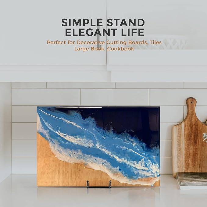 TR-LIFE Plate Stands/Holder for Display, 8 Inch, Large, Metal Frame for Picture, Decorative Platter, Book, Photo Easel (2 Pack)