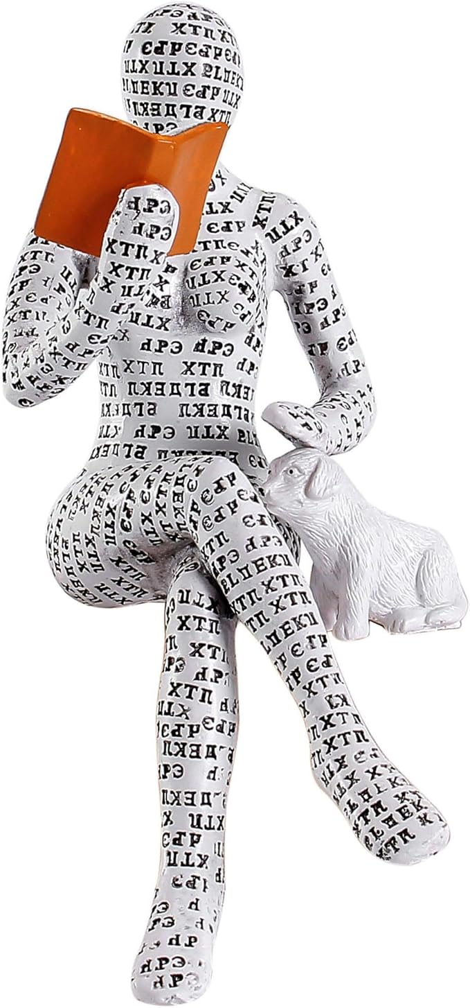 GRAPMKTG Home Decor Pulp Reading Women Thinker Statue Aesthetic Sculpture Room Decor Modern Abstract Decoration on Shelf Table Desk for Living Room Office Bedroom I