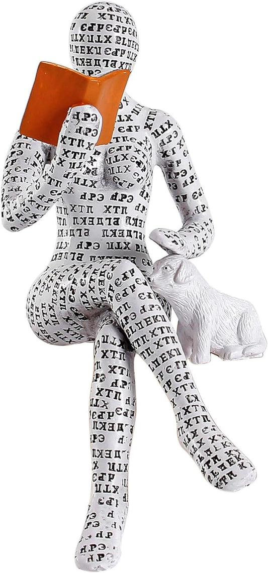 GRAPMKTG Home Decor Pulp Reading Women Thinker Statue Aesthetic Sculpture Room Decor Modern Abstract Decoration on Shelf Table Desk for Living Room Office Bedroom I