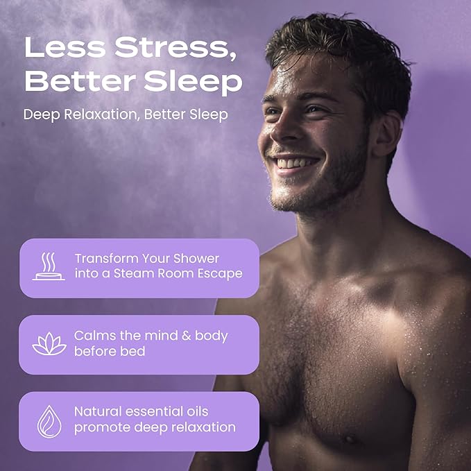 Calm: Body Restore Shower Steamers Aromatherapy 15 Pack - Christmas Stocking Stuffers, Birthday Gifts for Women, White Elephant, Relaxation, Self Care for Men - Lavender