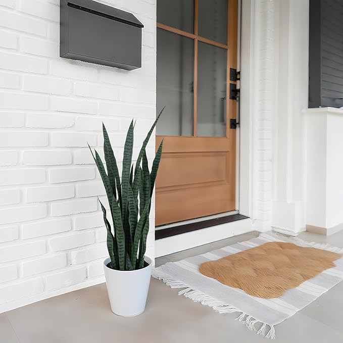 4ft Artificial Snake Plant, Fake Sansevieria snke Indoor, 36 Thick PE Leaves Lifelike Faux Snake Plants, Home Living Room Decor,Greenery for Office Decor,Grayish Green