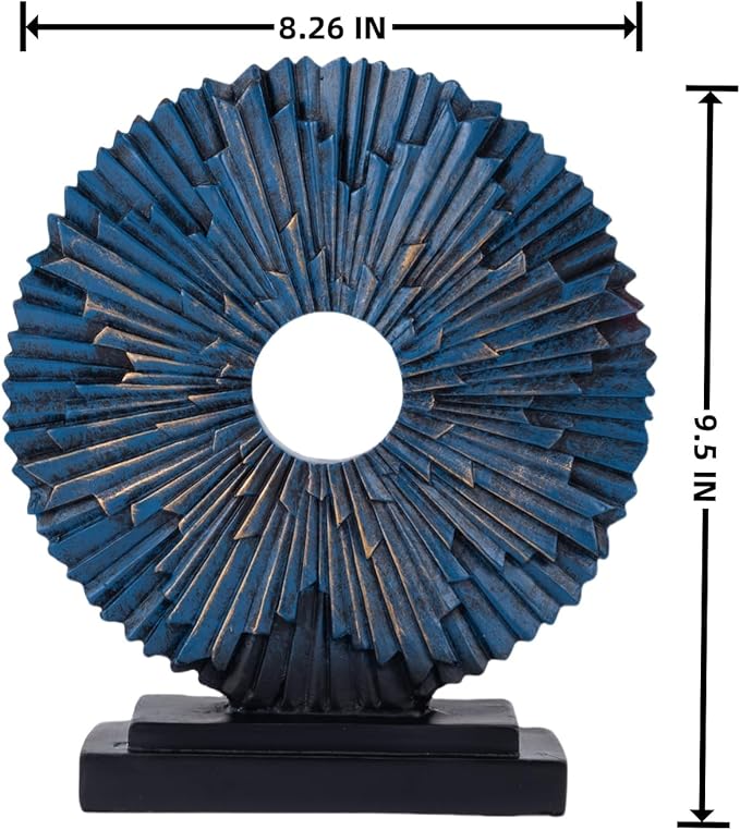 Minimalist Round Sculpture Decorative Objects Above Cabinet Decor Kitchen Modern Home Decor Items for Living Room Tv Stand, Center Pieces, Shelf, Coffee Table Decorations Accents (Blue)