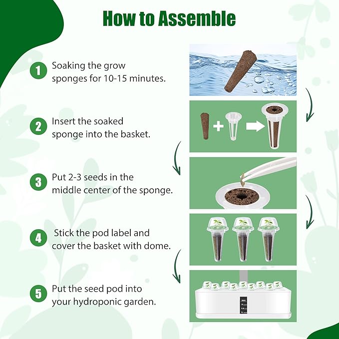 Cherry Tomato Seed Pods Kit for Hydroponics, 12 Pods Grow Anything Kit for Indoor Hydroponics Growing System, Hydroponics Supplies with 12 Grow Sponges, 12 Plant Baskets, 12 Pod Domes and Labels