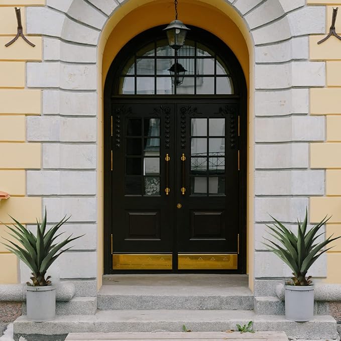 Damomo 27 Inch Agave Artificial Plant, Sansevieria Snake Feaux Plants Fake Green Plastic Barbed Potted, Greenery Decoration Office/Garden/Indoor(2pcs)