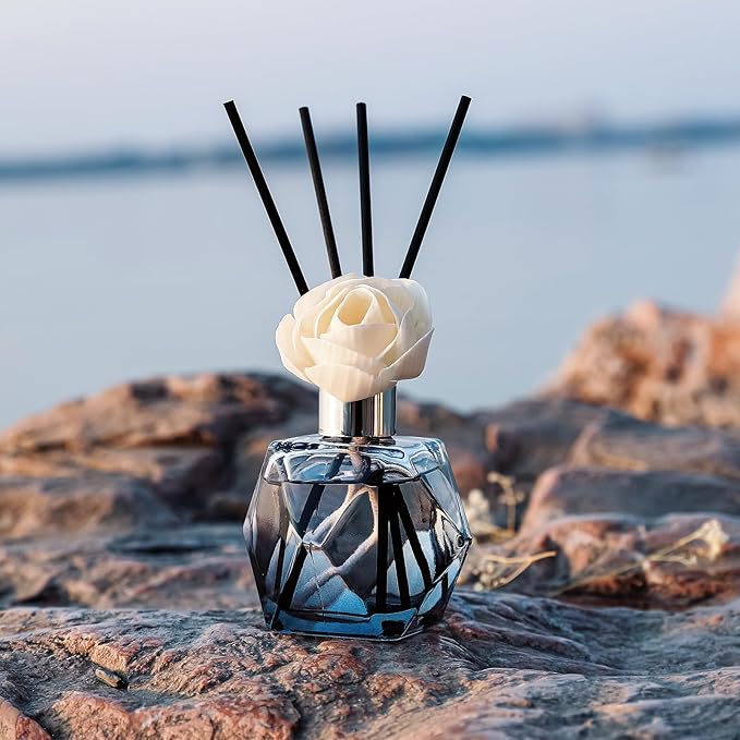 Brakula Reed Diffuser Set, 6.09 fl oz (180 ml)-Bamboo with 8 Reed Sticks, Home Fragrance Reed Diffuser for Bathroom Shelf Decor