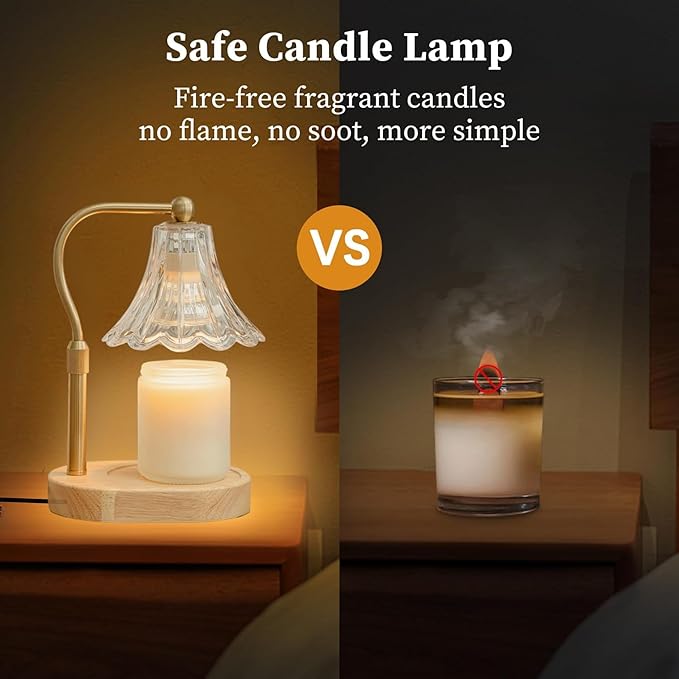 Candle Warmer Lamp with Timer Dimmer, Adjustable Height, Vintage Candle Melter, Modern Home Decor Gift, Birthday Gifts for Women Mom,House Warming Gifts Home Decor, Scented Wax Jar Candles