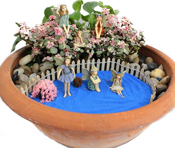 Miniature Fairies Figurines (6pcs) - Decor for Outdoor & Indoor Gardens & Homes, Vintage Resin, Lovely