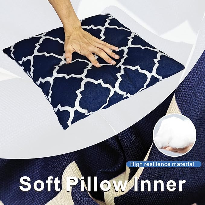 JMGBird Outdoor Pillows, Water Resistance Throw Pillows with Inserts,18x18 Inch,Pack of 2