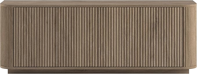 Henn&Hart Rectangular TV Stand for TV's up to 75" in Weathered Gray, for Home, Living Room, Bedroom, Entertainment Room, Office