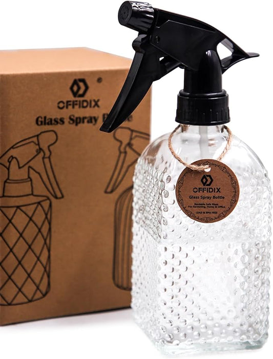 OFFIDIX Glass Plant Mister with Adjustable Nozzle for Indoor Plants and Cleaning
