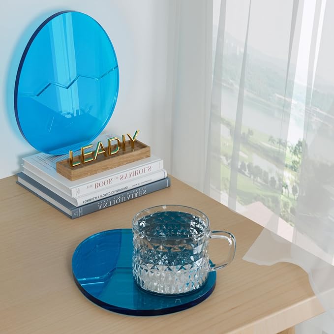 Acrylic Coaster Decorative Plates,Office Desk Accessories, Clear Dinosaur Egg Shape Coffee Cup Decor, Perfect for Tabletop Protection and Display.